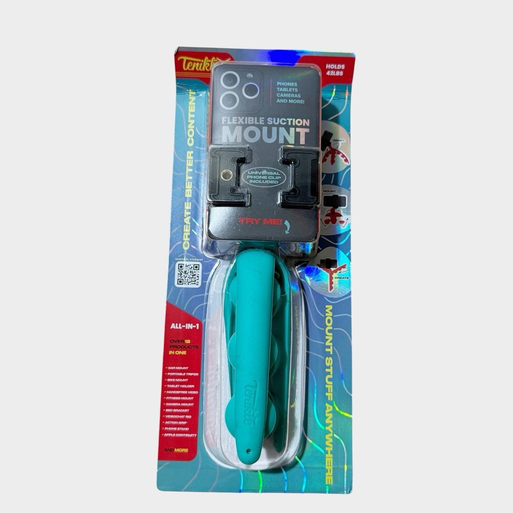 Tenikle Pro Flexible Tripod Bendable Suction Cup Camera Phone Mount Teal